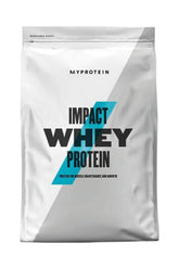 Myprotein Impact Whey Protein packaging, featuring premium protein for muscle growth and high amino acid profile.
